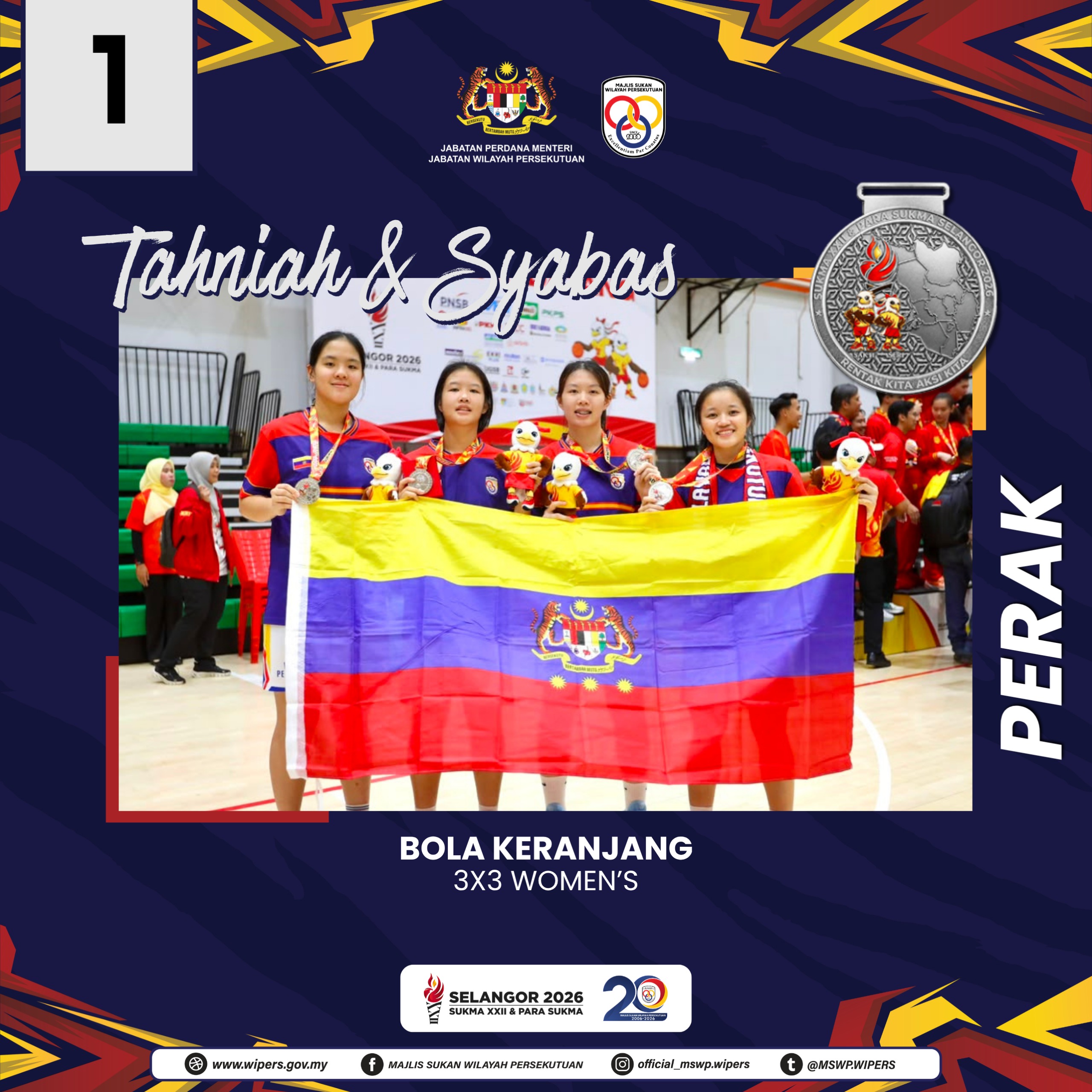 1 Bola Keranjang Perak women 3x3