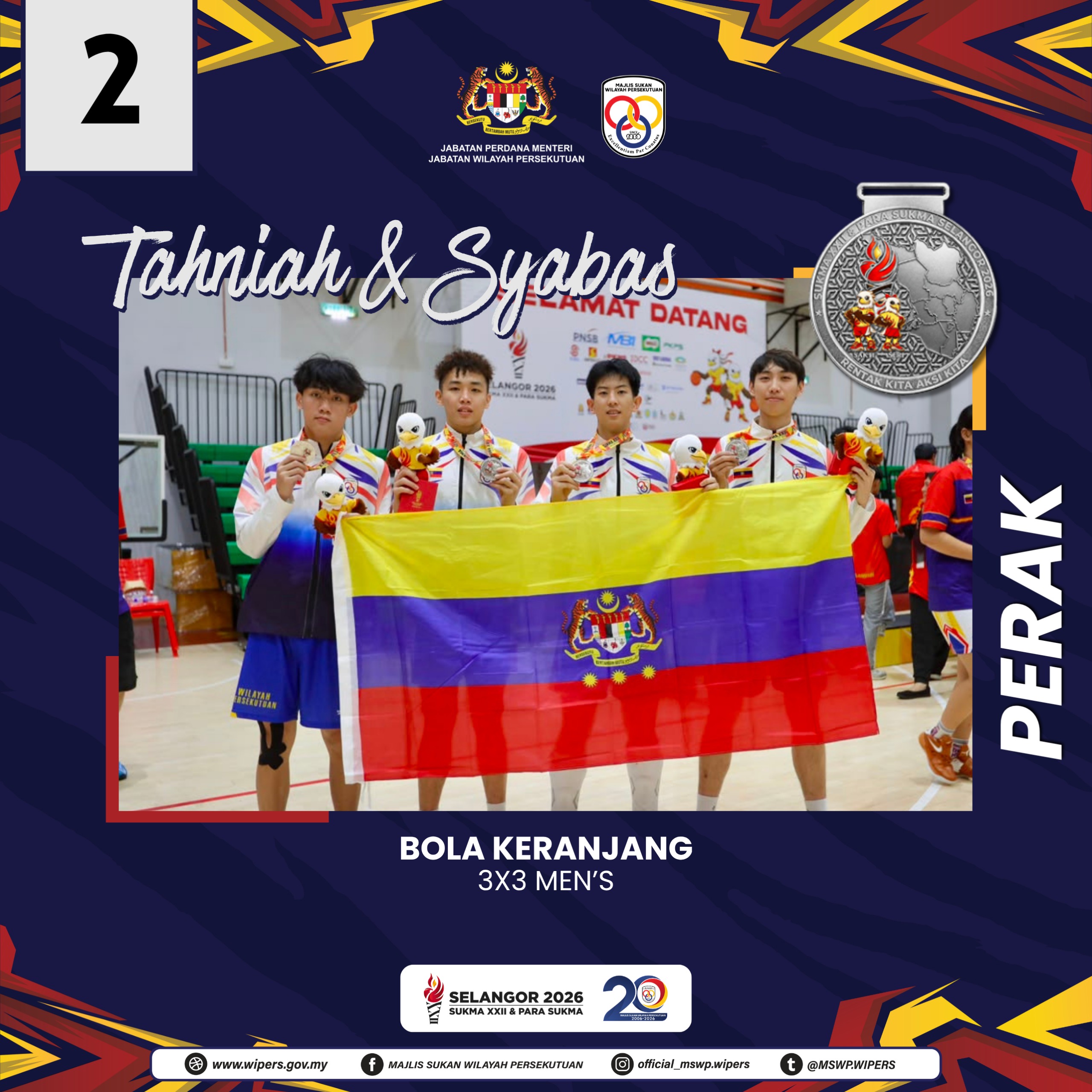2 Bola Keranjang Perak Men 3x3
